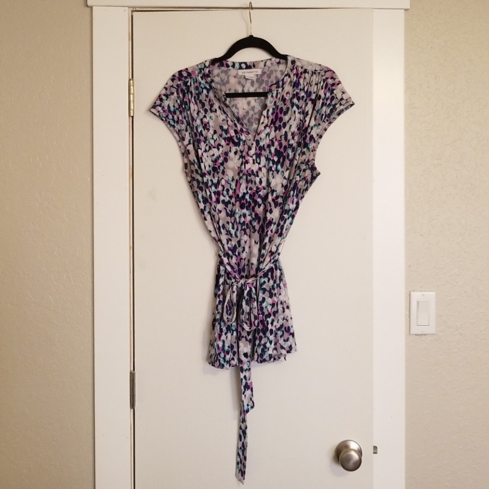 Cap sleeve multicolored blouse